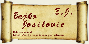 Bajko Jošilović vizit kartica